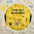 Custom Australia Socceroos Beach Blanket Go Aussie Marble Pattern Sporty Style