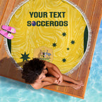 Custom Australia Socceroos Beach Blanket Go Aussie Marble Pattern Sporty Style