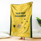 Custom Australia Socceroos Blanket Go Aussie Marble Pattern Sporty Style