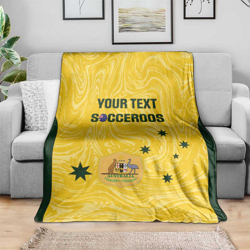 Custom Australia Socceroos Blanket Go Aussie Marble Pattern Sporty Style