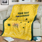 Custom Australia Socceroos Blanket Go Aussie Marble Pattern Sporty Style