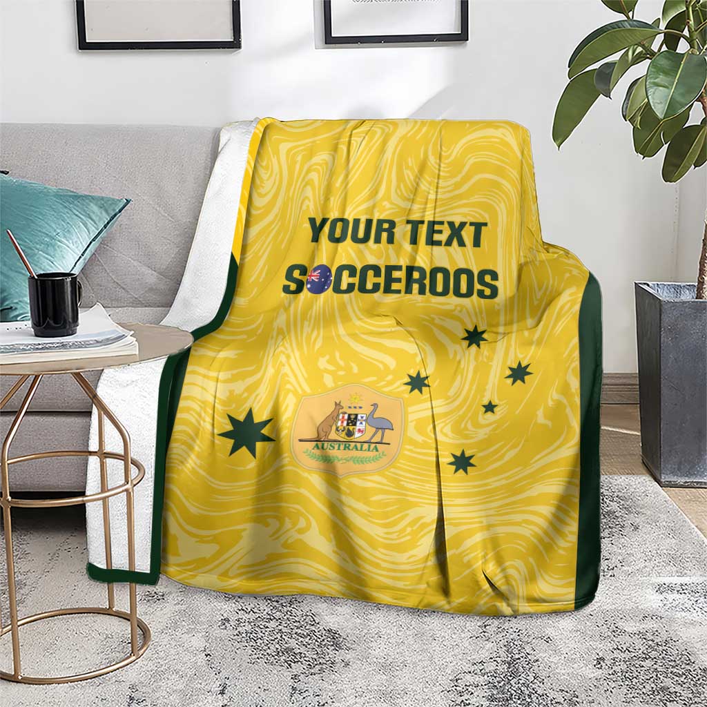 Custom Australia Socceroos Blanket Go Aussie Marble Pattern Sporty Style