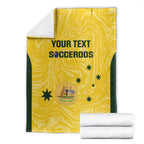 Custom Australia Socceroos Blanket Go Aussie Marble Pattern Sporty Style