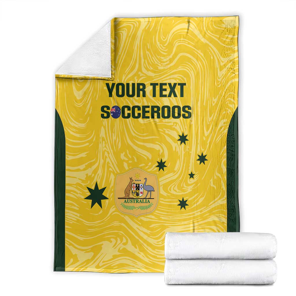 Custom Australia Socceroos Blanket Go Aussie Marble Pattern Sporty Style