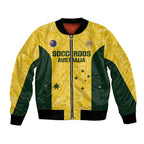 Custom Australia Socceroos Bomber Jacket Go Aussie Marble Pattern Sporty Style