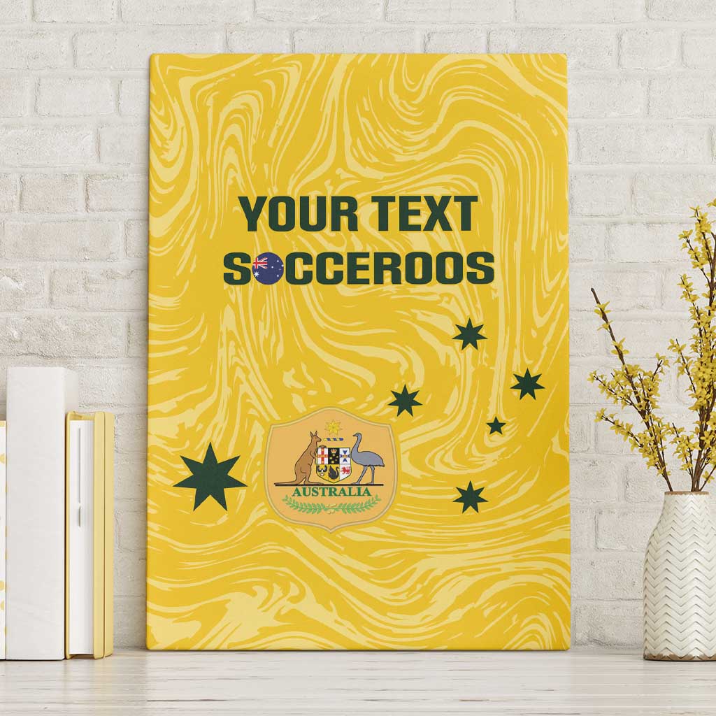 Custom Australia Socceroos Canvas Wall Art Go Aussie Marble Pattern Sporty Style
