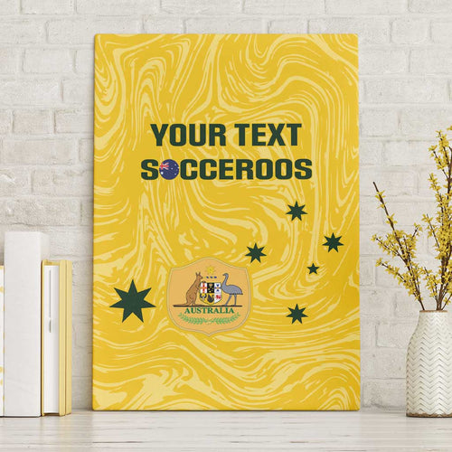 Custom Australia Socceroos Canvas Wall Art Go Aussie Marble Pattern Sporty Style