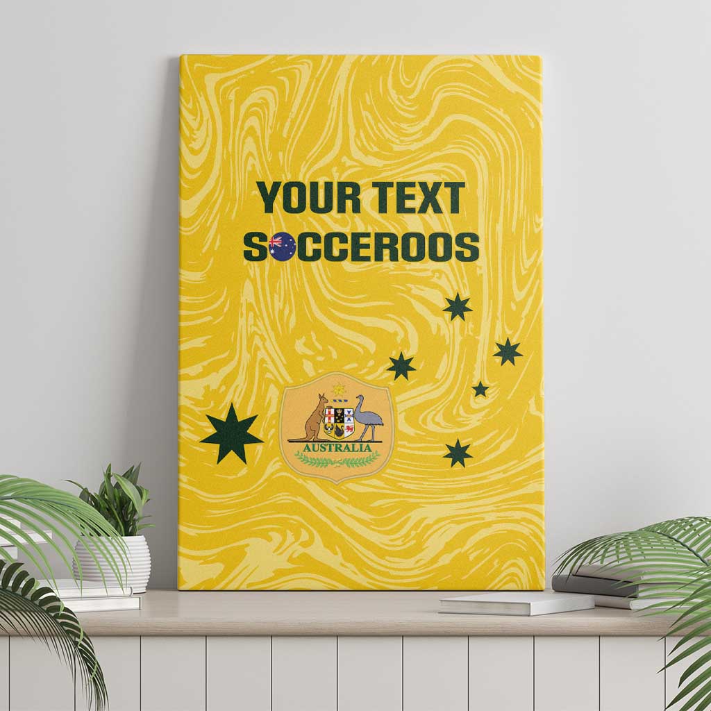 Custom Australia Socceroos Canvas Wall Art Go Aussie Marble Pattern Sporty Style