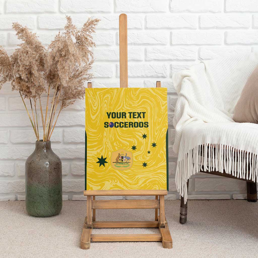Custom Australia Socceroos Canvas Wall Art Go Aussie Marble Pattern Sporty Style