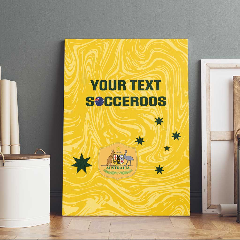 Custom Australia Socceroos Canvas Wall Art Go Aussie Marble Pattern Sporty Style