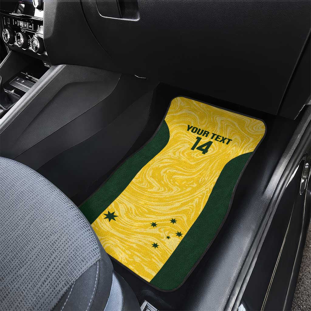Custom Australia Socceroos Car Mats Go Aussie Marble Pattern Sporty Style