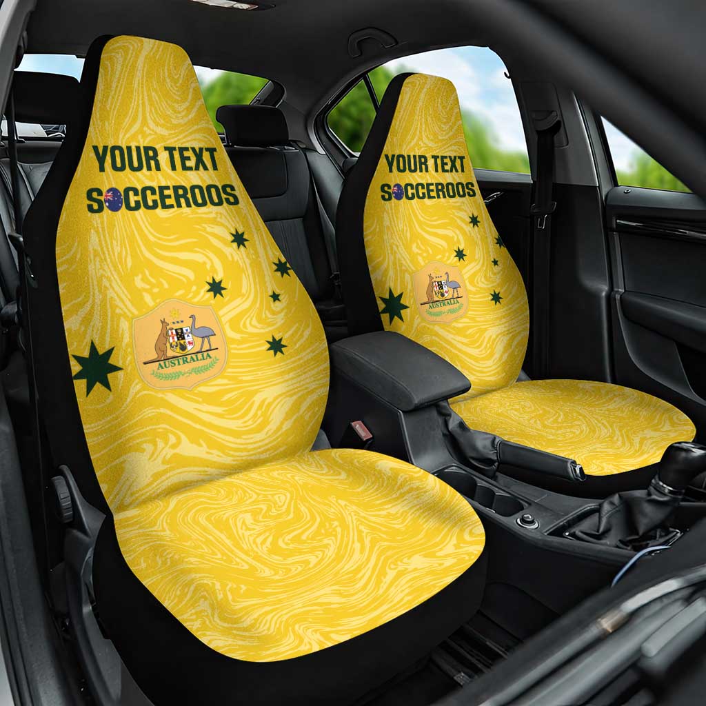 Custom Australia Socceroos Car Seat Cover Go Aussie Marble Pattern Sporty Style