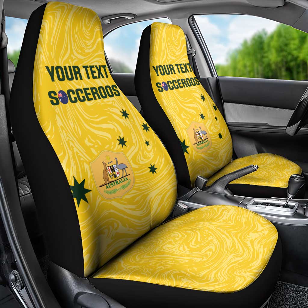 Custom Australia Socceroos Car Seat Cover Go Aussie Marble Pattern Sporty Style