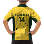 Custom Australia Socceroos Family Matching Mermaid Dress and Hawaiian Shirt Go Aussie Marble Pattern Sporty Style