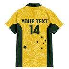 Custom Australia Socceroos Family Matching Mermaid Dress and Hawaiian Shirt Go Aussie Marble Pattern Sporty Style