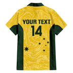 Custom Australia Socceroos Family Matching Summer Maxi Dress and Hawaiian Shirt Go Aussie Marble Pattern Sporty Style