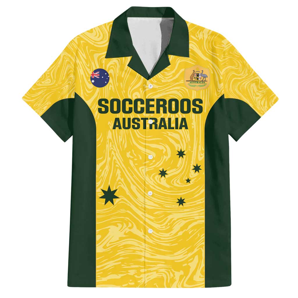 Custom Australia Socceroos Family Matching Tank Maxi Dress and Hawaiian Shirt Go Aussie Marble Pattern Sporty Style