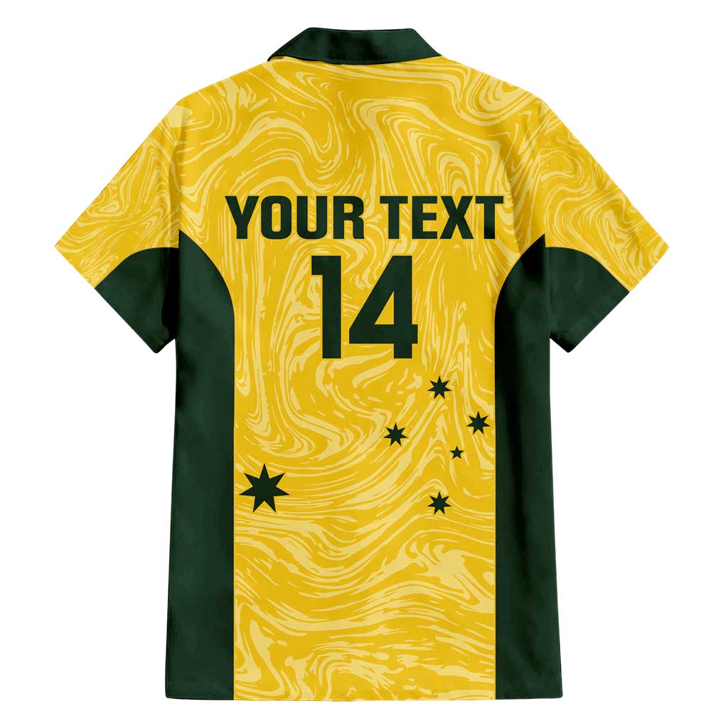 Custom Australia Socceroos Family Matching Tank Maxi Dress and Hawaiian Shirt Go Aussie Marble Pattern Sporty Style