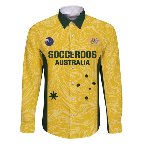 Custom Australia Socceroos Family Matching Tank Maxi Dress and Hawaiian Shirt Go Aussie Marble Pattern Sporty Style