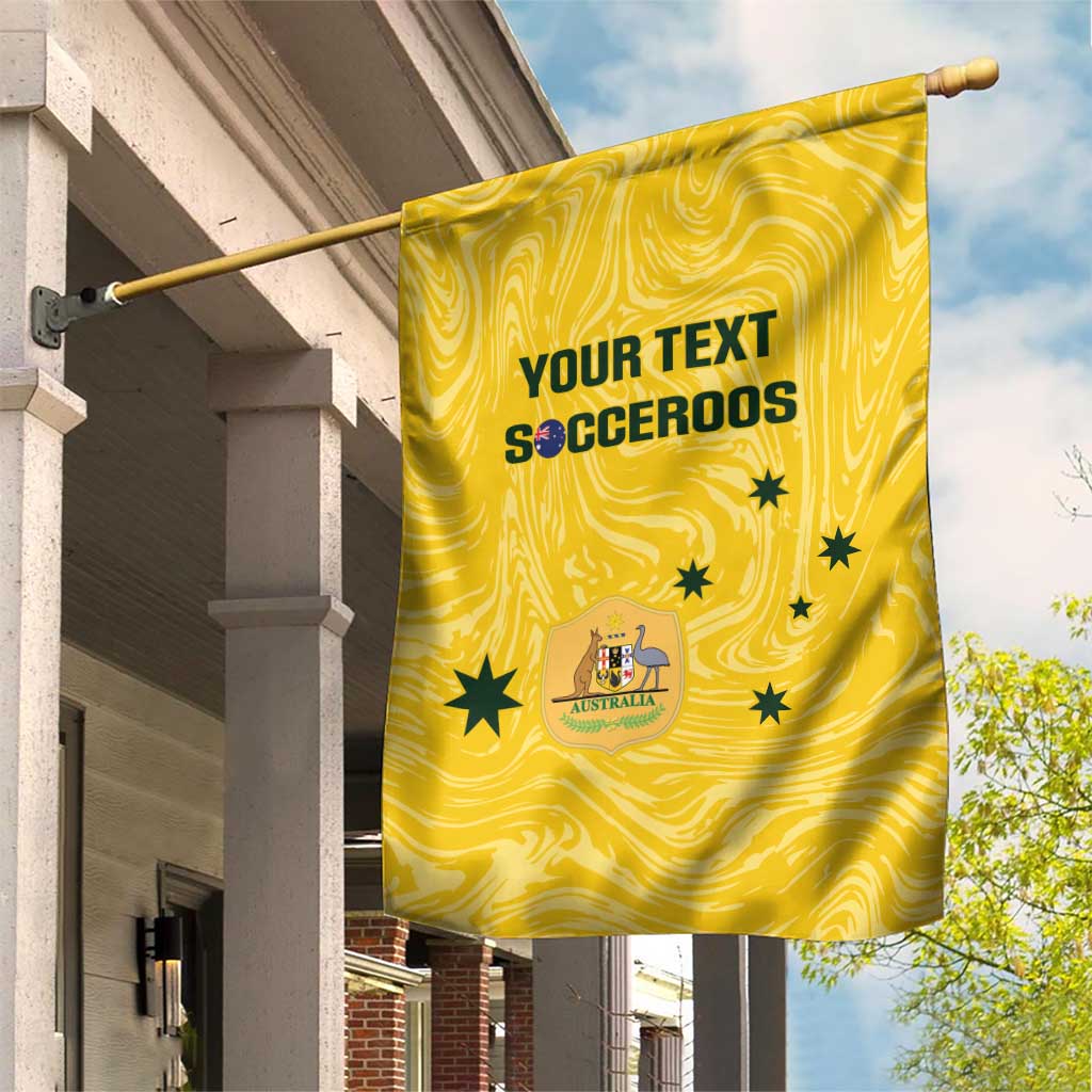 Custom Australia Socceroos Garden Flag Go Aussie Marble Pattern Sporty Style
