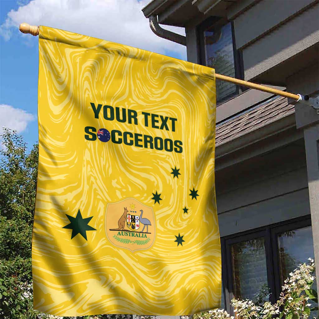 Custom Australia Socceroos Garden Flag Go Aussie Marble Pattern Sporty Style