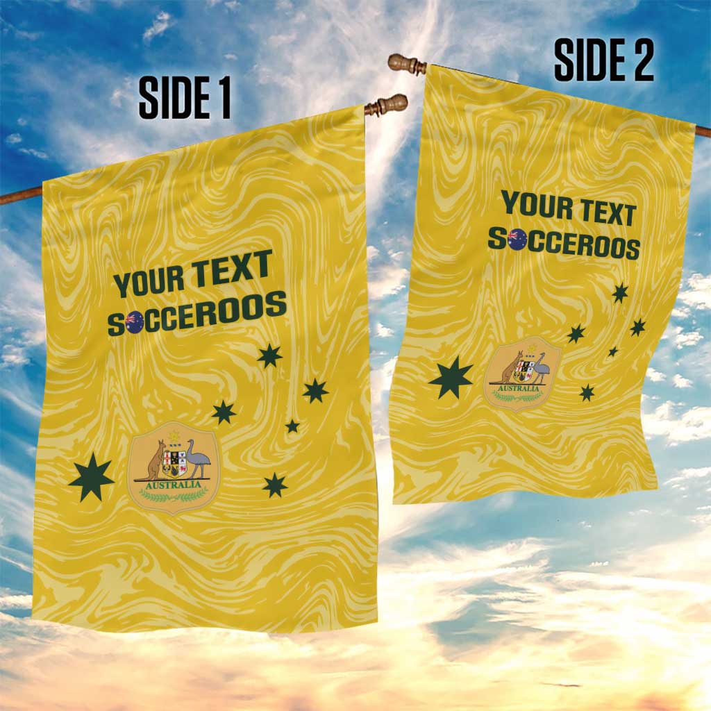 Custom Australia Socceroos Garden Flag Go Aussie Marble Pattern Sporty Style