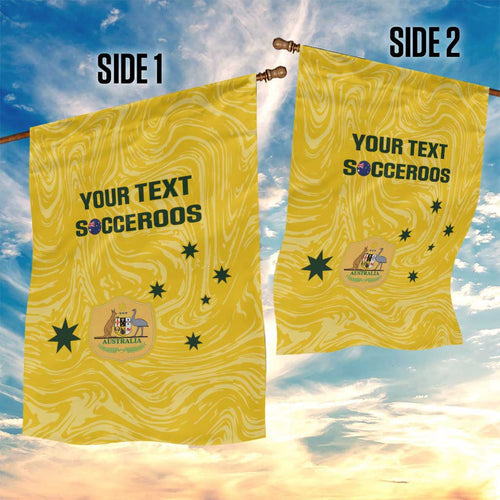 Custom Australia Socceroos Garden Flag Go Aussie Marble Pattern Sporty Style