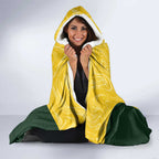 Custom Australia Socceroos Hooded Blanket Go Aussie Marble Pattern Sporty Style