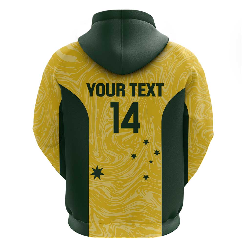 Custom Australia Socceroos Hoodie Go Aussie Marble Pattern Sporty Style