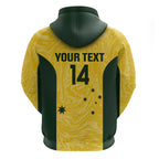 Custom Australia Socceroos Hoodie Go Aussie Marble Pattern Sporty Style