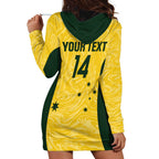 Custom Australia Socceroos Hoodie Dress Go Aussie Marble Pattern Sporty Style