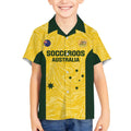 Custom Australia Socceroos Kid Hawaiian Shirt Go Aussie Marble Pattern Sporty Style