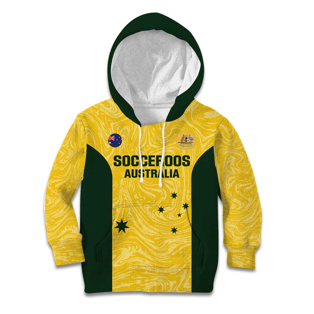 Custom Australia Socceroos Kid Hoodie Go Aussie Marble Pattern Sporty Style