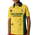 Custom Australia Socceroos Kid Polo Shirt Go Aussie Marble Pattern Sporty Style