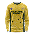 Custom Australia Socceroos Long Sleeve Shirt Go Aussie Marble Pattern Sporty Style