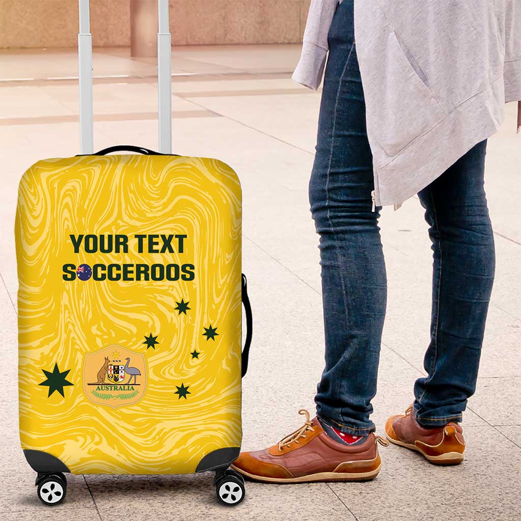 Custom Australia Socceroos Luggage Cover Go Aussie Marble Pattern Sporty Style