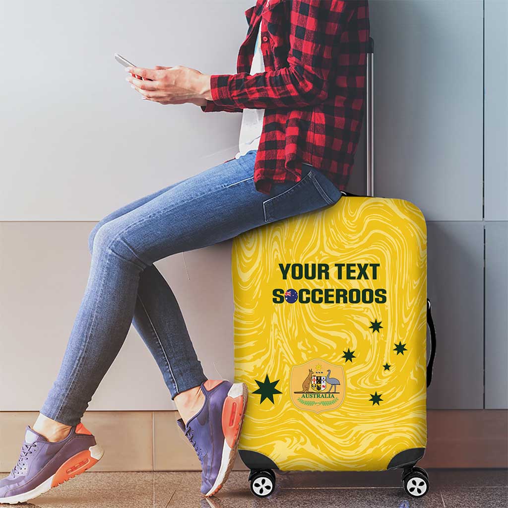 Custom Australia Socceroos Luggage Cover Go Aussie Marble Pattern Sporty Style