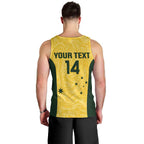 Custom Australia Socceroos Men Tank Top Go Aussie Marble Pattern Sporty Style