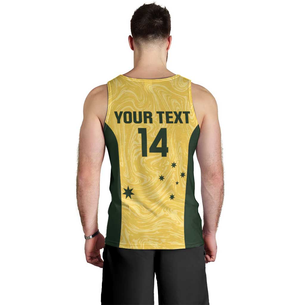 Custom Australia Socceroos Men Tank Top Go Aussie Marble Pattern Sporty Style
