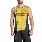 Custom Australia Socceroos Men Tank Top Go Aussie Marble Pattern Sporty Style