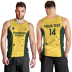 Custom Australia Socceroos Men Tank Top Go Aussie Marble Pattern Sporty Style