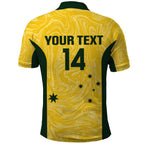 Custom Australia Socceroos Polo Shirt Go Aussie Marble Pattern Sporty Style
