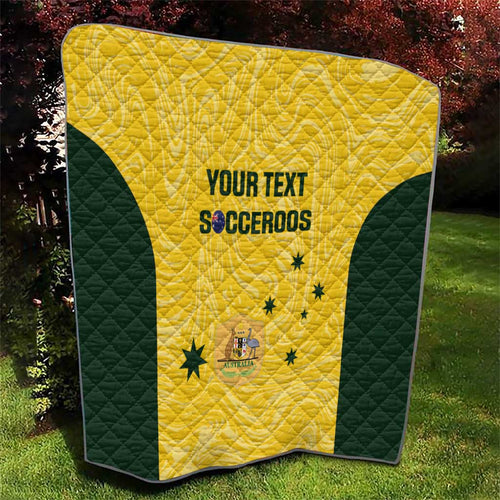 Custom Australia Socceroos Quilt Go Aussie Marble Pattern Sporty Style