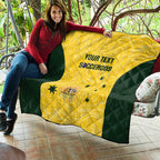 Custom Australia Socceroos Quilt Go Aussie Marble Pattern Sporty Style