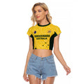 Custom Australia Socceroos Raglan Cropped T Shirt Go Aussie Marble Pattern Sporty Style