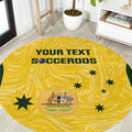 Custom Australia Socceroos Round Carpet Go Aussie Marble Pattern Sporty Style