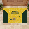 Custom Australia Socceroos Rubber Doormat Go Aussie Marble Pattern Sporty Style