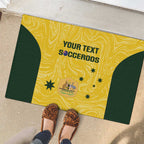 Custom Australia Socceroos Rubber Doormat Go Aussie Marble Pattern Sporty Style