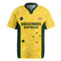 Custom Australia Socceroos Rugby Jersey Go Aussie Marble Pattern Sporty Style