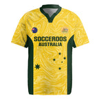 Custom Australia Socceroos Rugby Jersey Go Aussie Marble Pattern Sporty Style